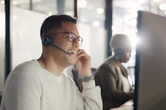 Helpful baggage sales consultant